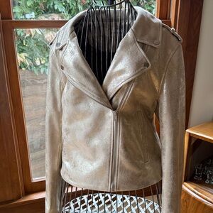 Shimmering Gold Leather Jacket